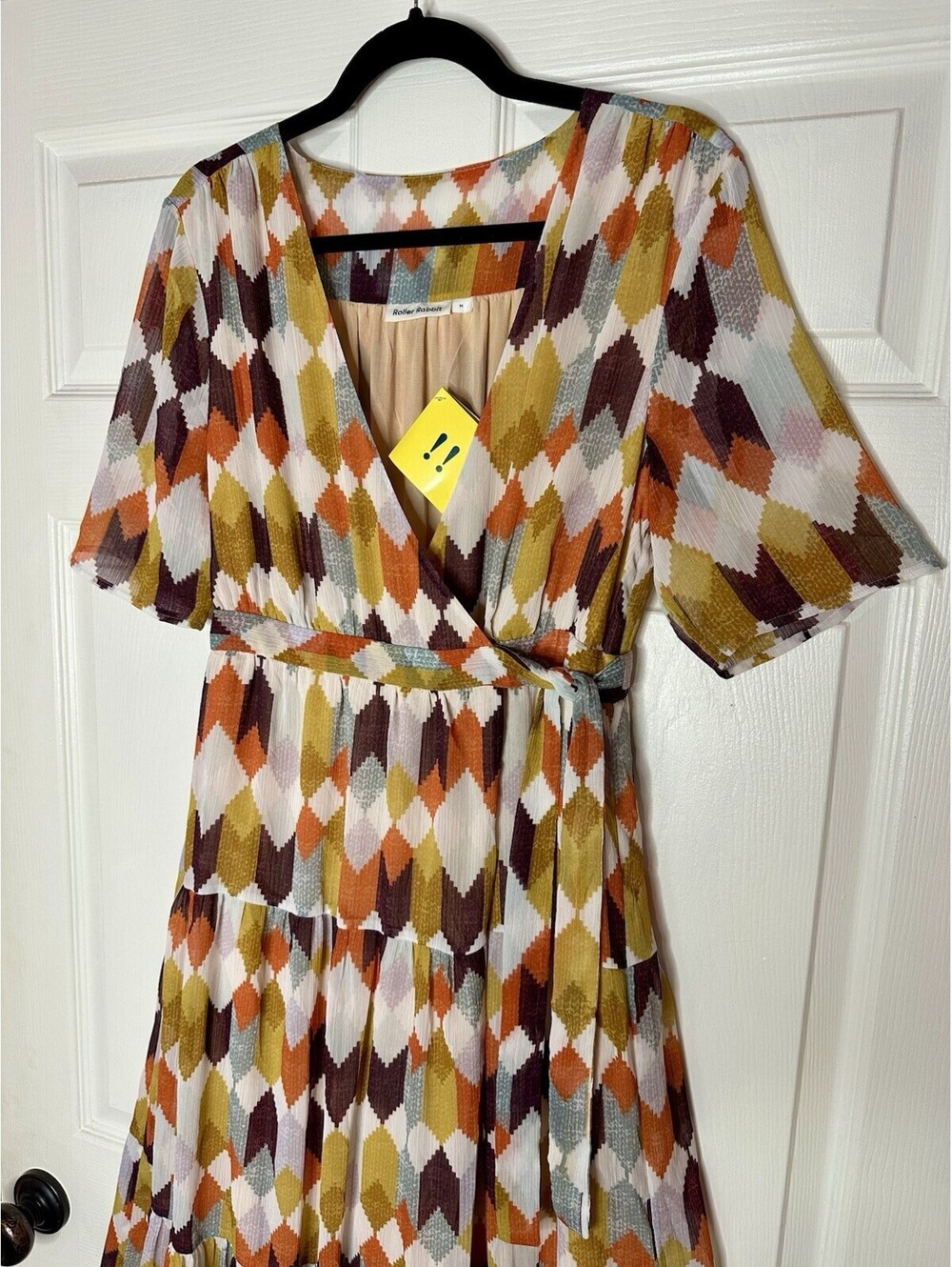 Roller Rabbit Gertrude wrap Dress NWT Medium Anthropologie earth tone Holiday - Picture 5 of 8